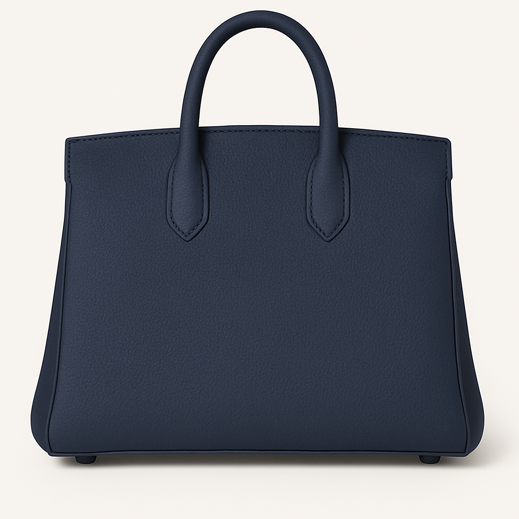 Dorinda Clutch - Navy Blue Luxury Leather Handbag 25cm