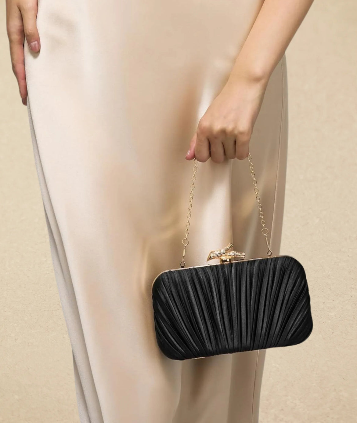 Clasp Textured Clutch