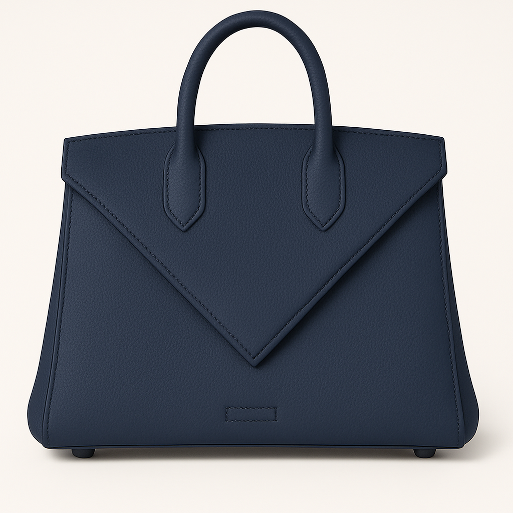 Dorinda Clutch - Navy Blue Luxury Leather Handbag 25cm